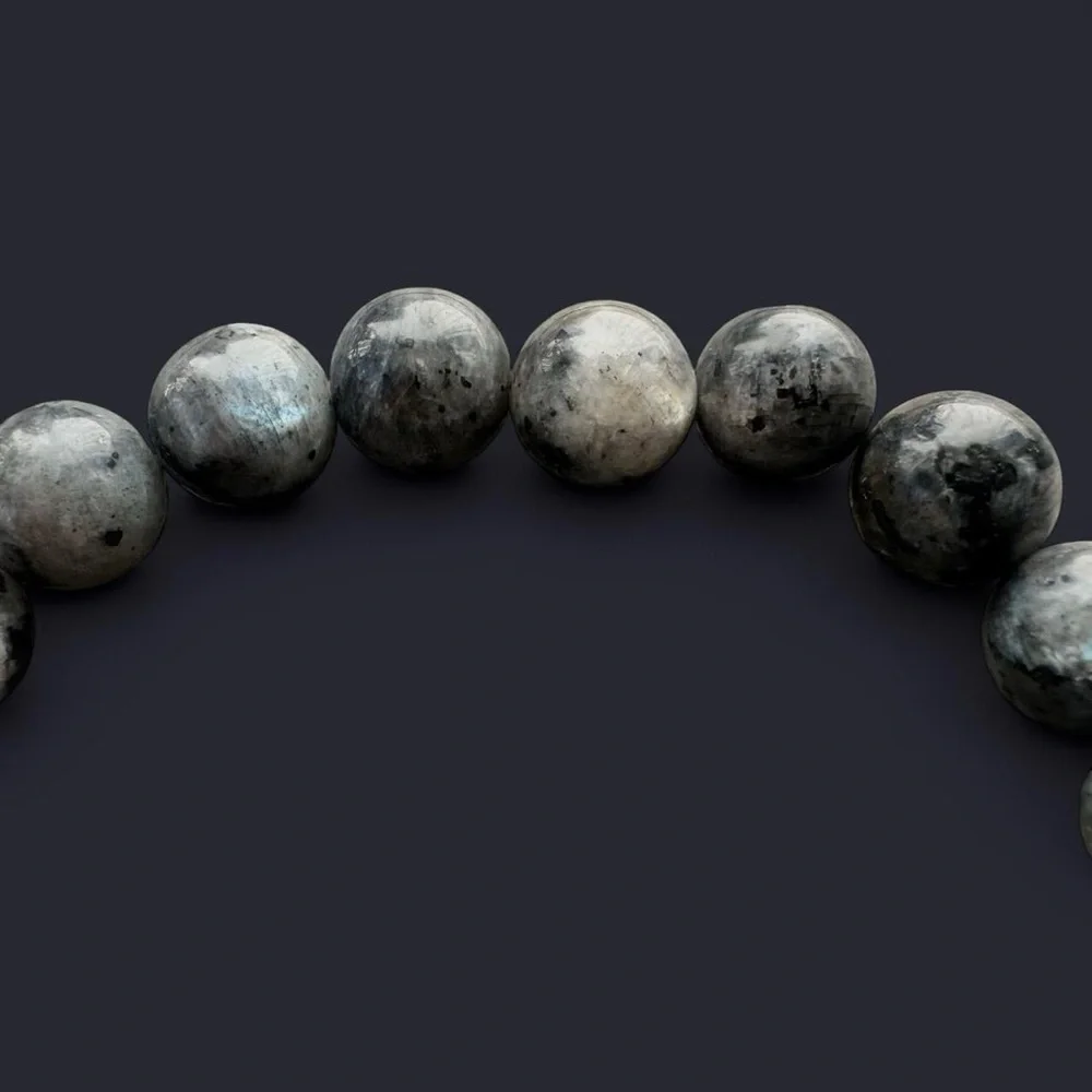 Larvikite Gemstone Bead Bracelet 8mm